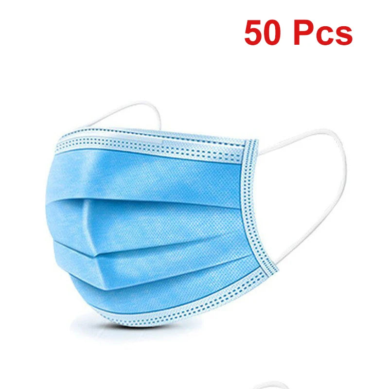 3-Layer Disposable Face Masks – Black