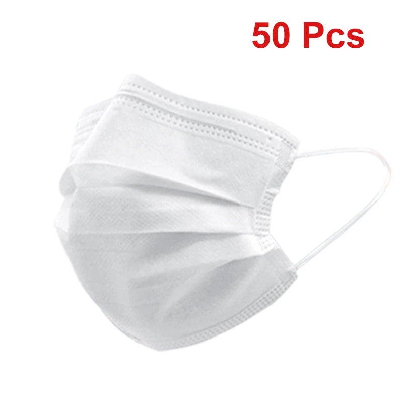 3-Layer Disposable Face Masks – Black