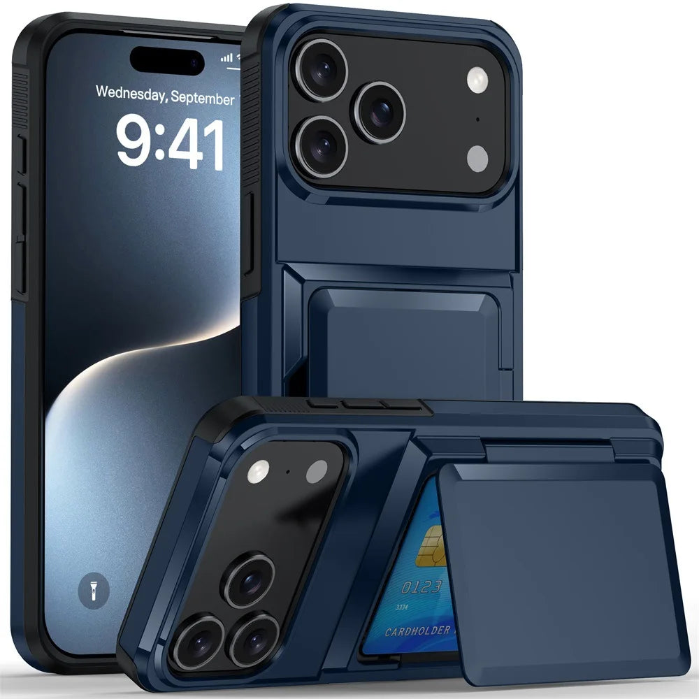 iPhone Wallet Case – Card Holder & Shockproof Protective Cover