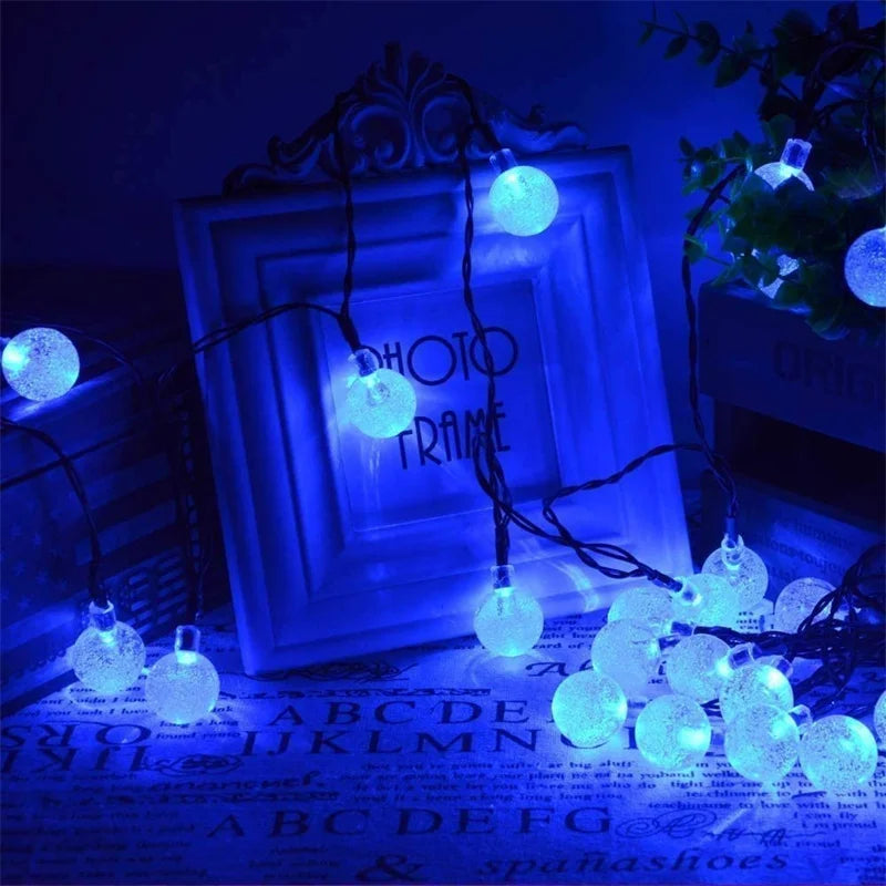 Solar String Lights Outdoor 200 Led Crystal Globe