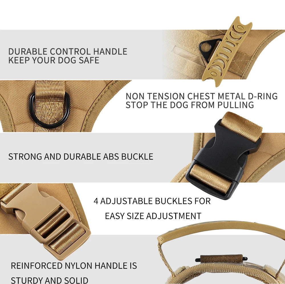Reflective No-Pull Dog Tactical Harness Vest