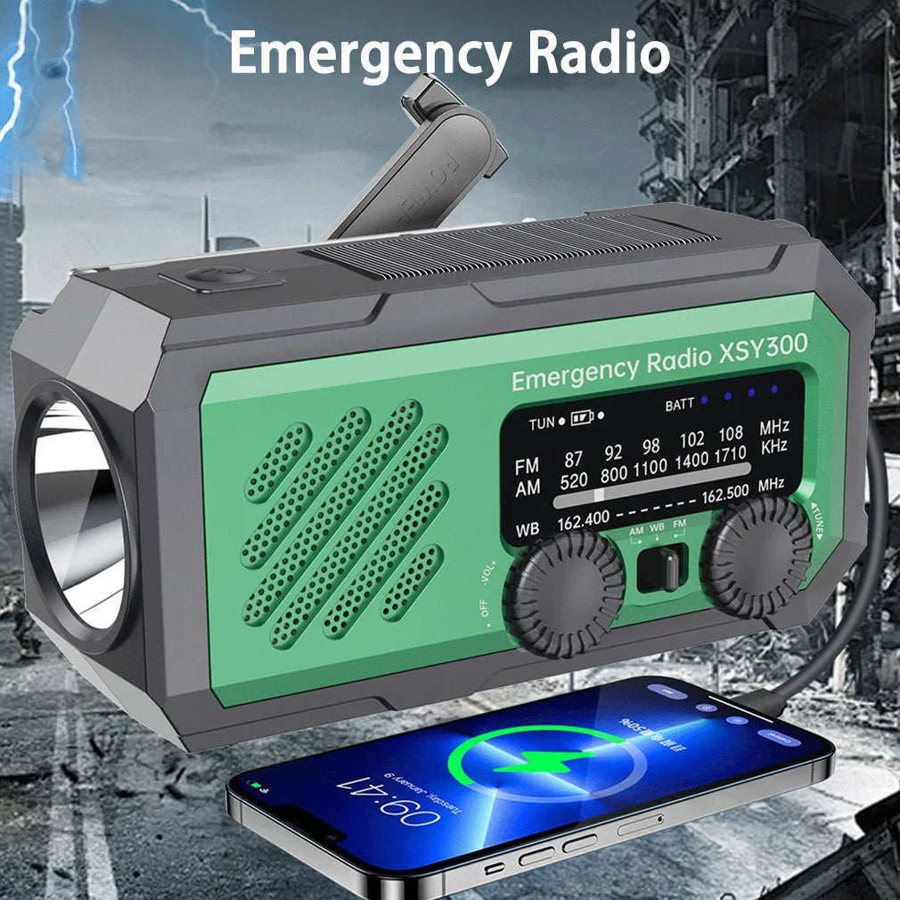 Solar & Hand Crank Emergency Radio with SOS Alarm