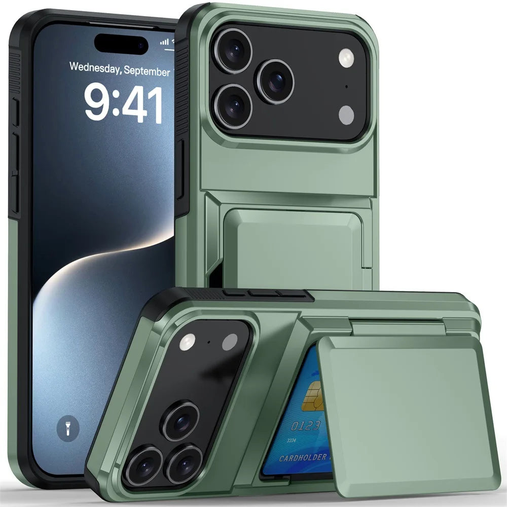 iPhone Wallet Case – Card Holder & Shockproof Protective Cover