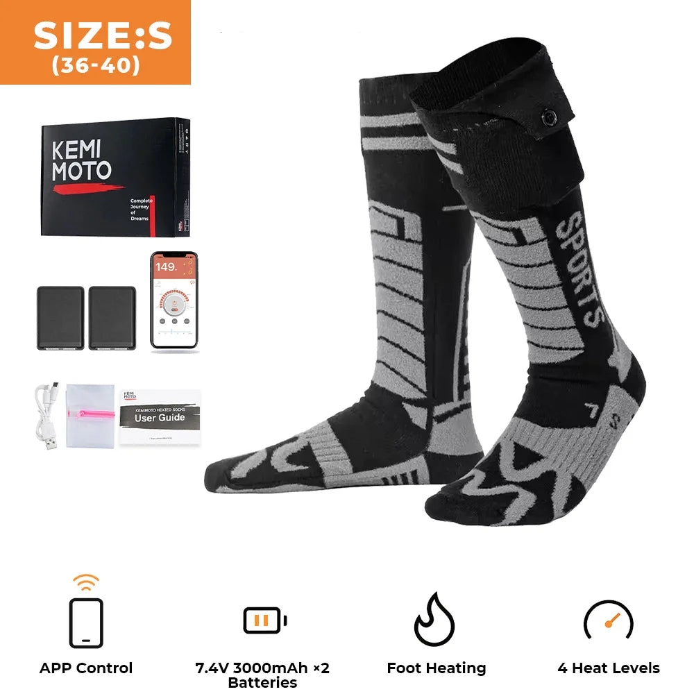 KEMIMOTO Heated Socks with App Control