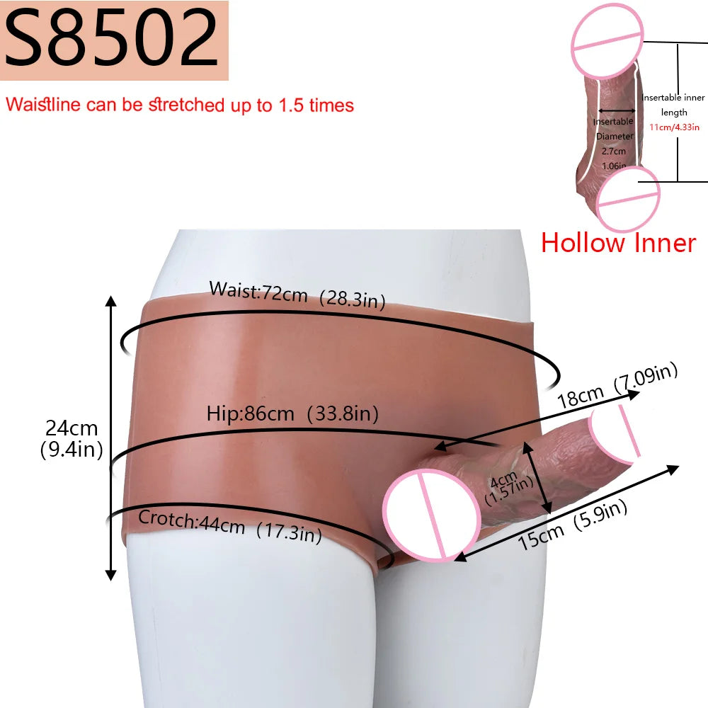 Realistic Silicone Hollow Dildo Pants