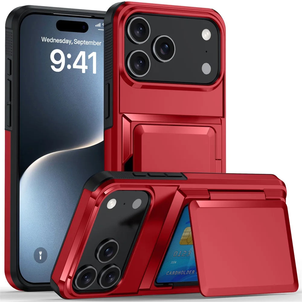 iPhone Wallet Case – Card Holder & Shockproof Protective Cover