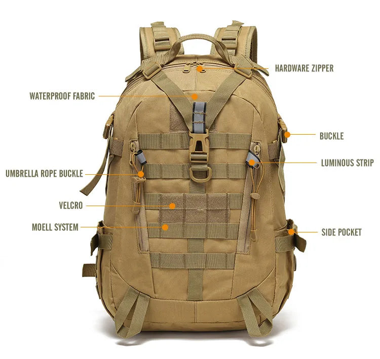 Tactical MOLLE Hiking & Camping Backpack