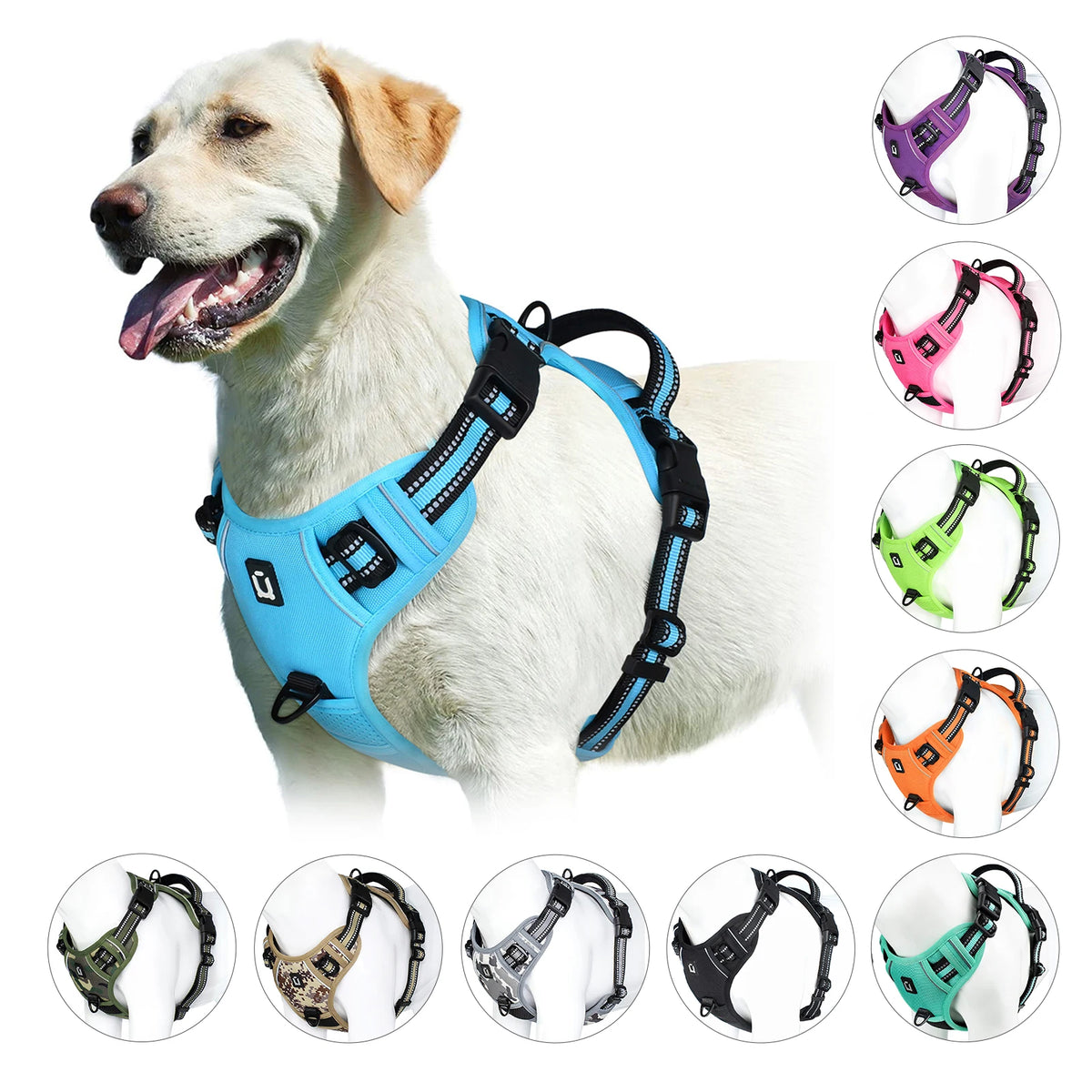 Adjustable No-Pull Padded Dog Vest Harness