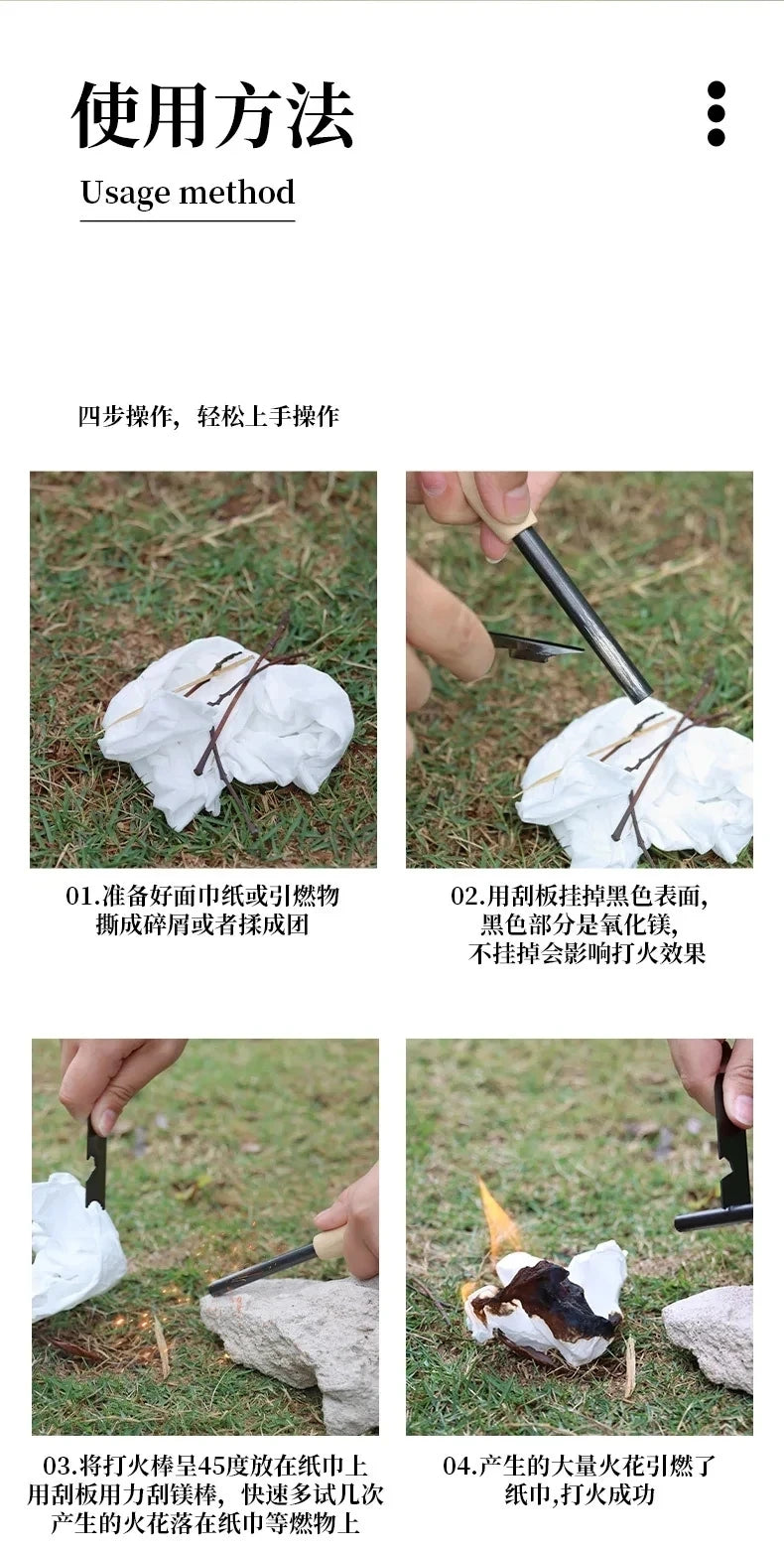 Portable Magnesium Fire Starter for Camping