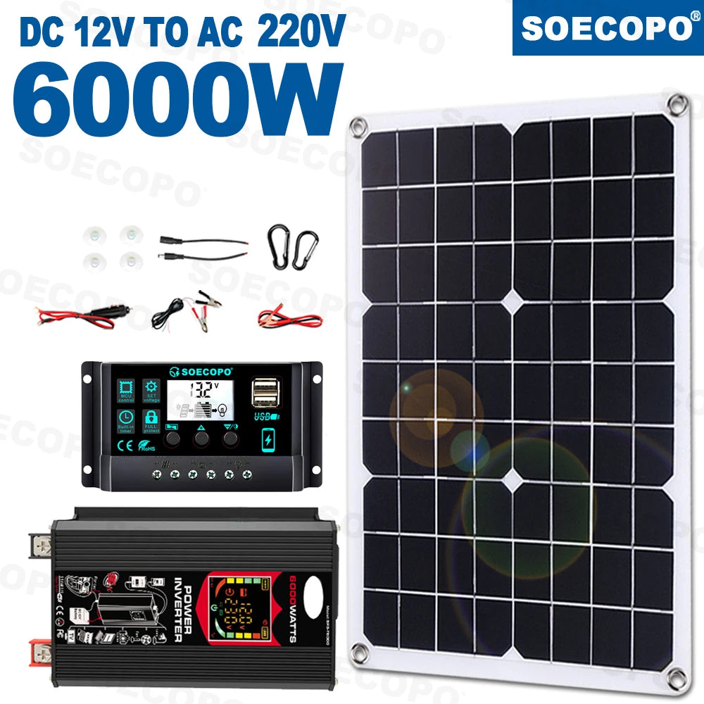 Off-Grid Solar Power Kit with Inverter