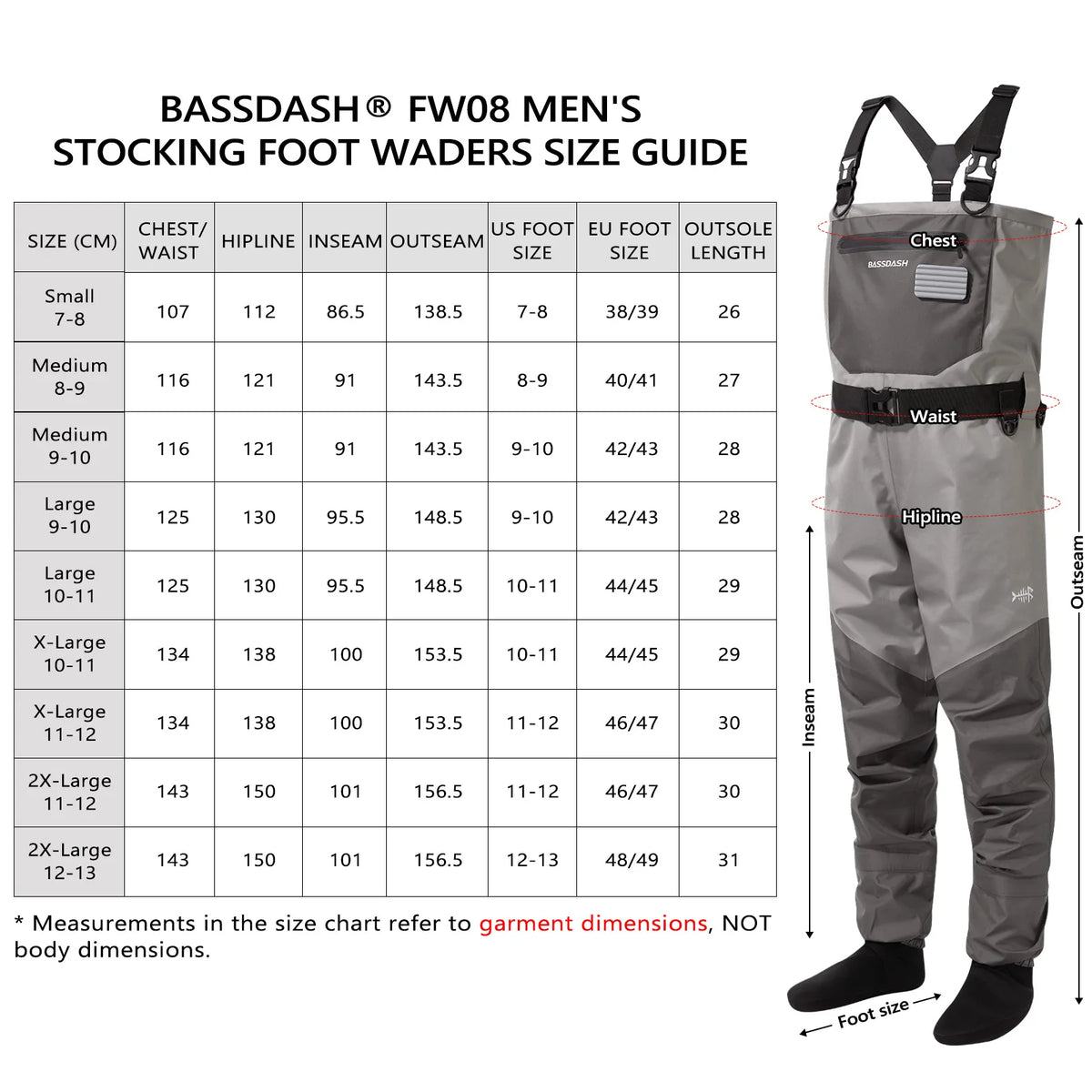 Men’s Fishing Waders  Breathable Polyester Chest Waders