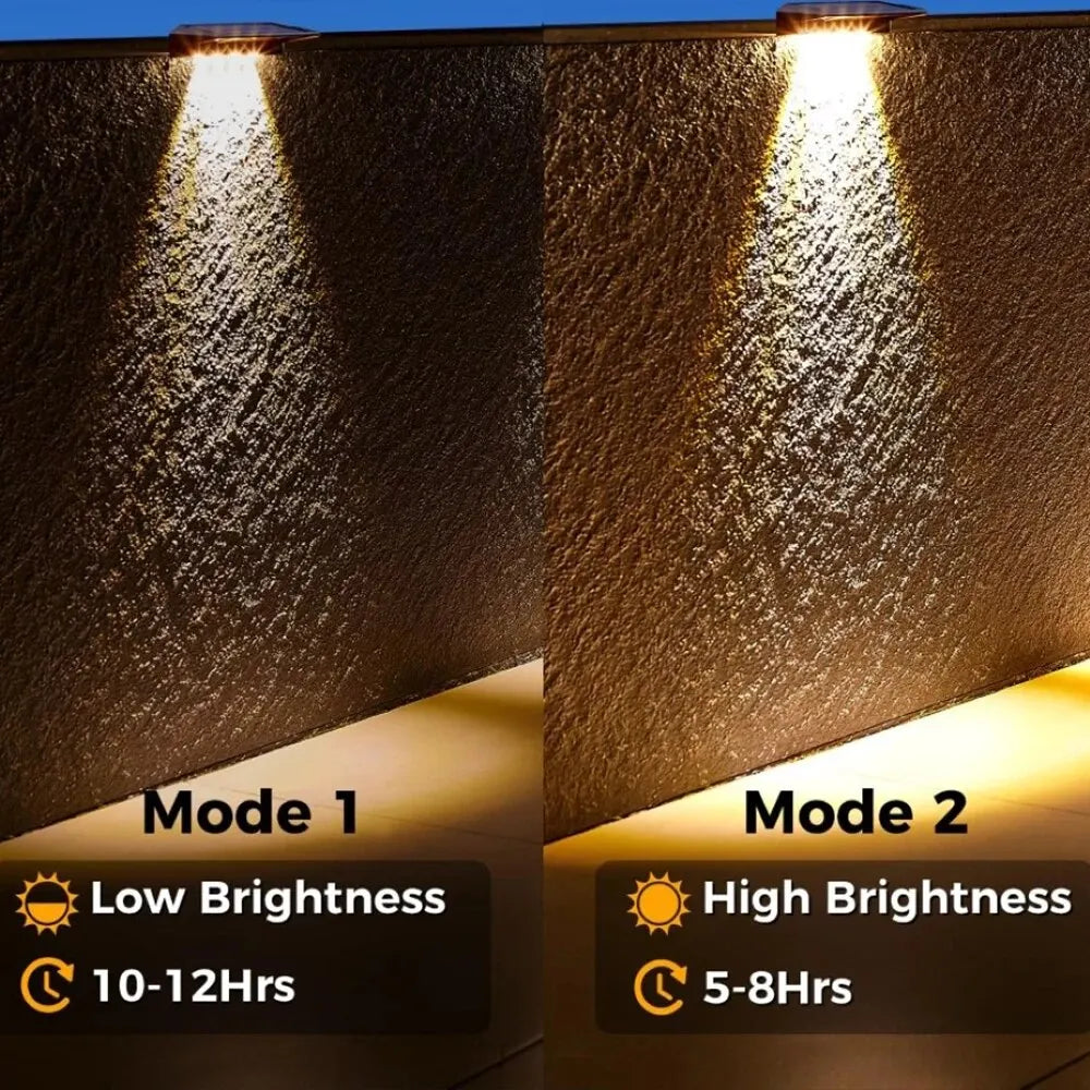 2 Pack Solar Wall Lights 4 LED Solar