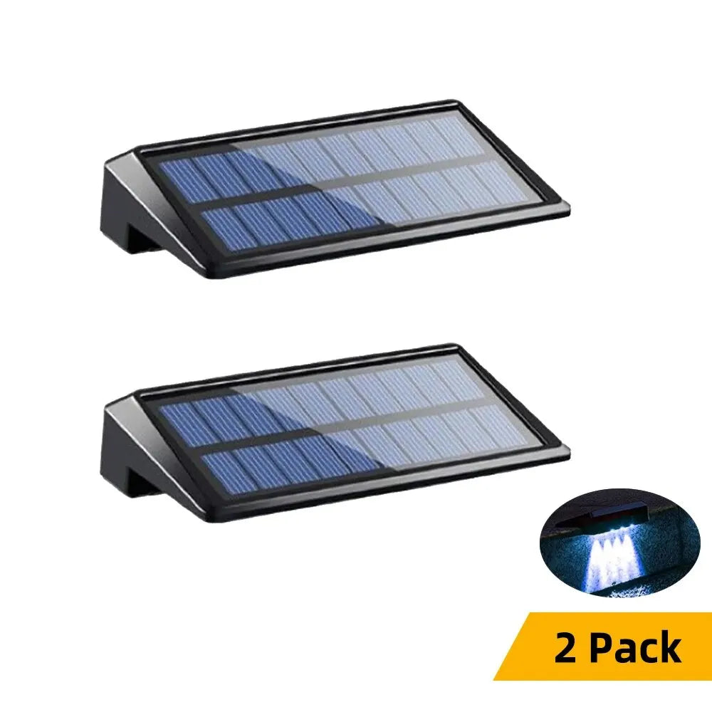 2 Pack Solar Wall Lights 4 LED Solar