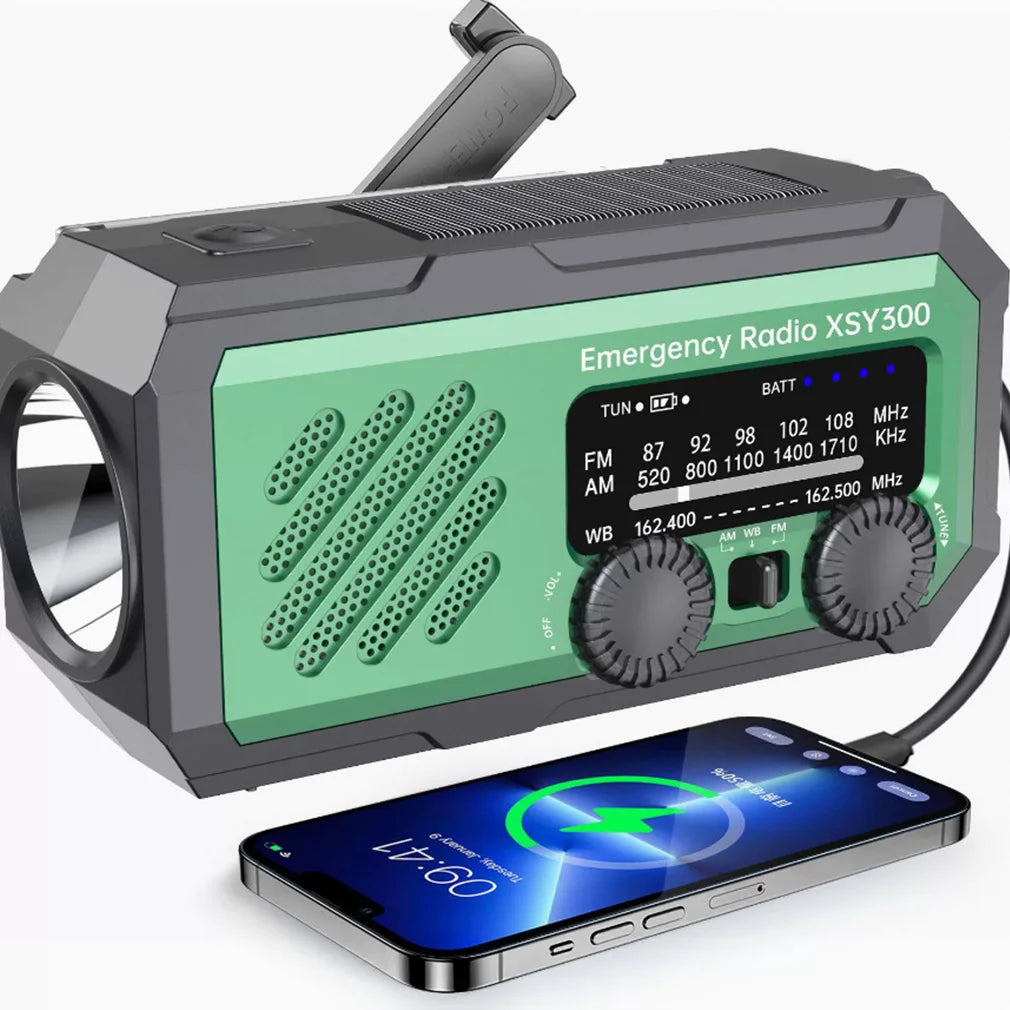 Solar & Hand Crank Emergency Radio with SOS Alarm