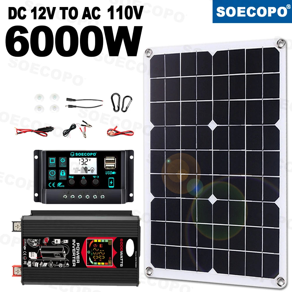 Off-Grid Solar Power Kit with Inverter