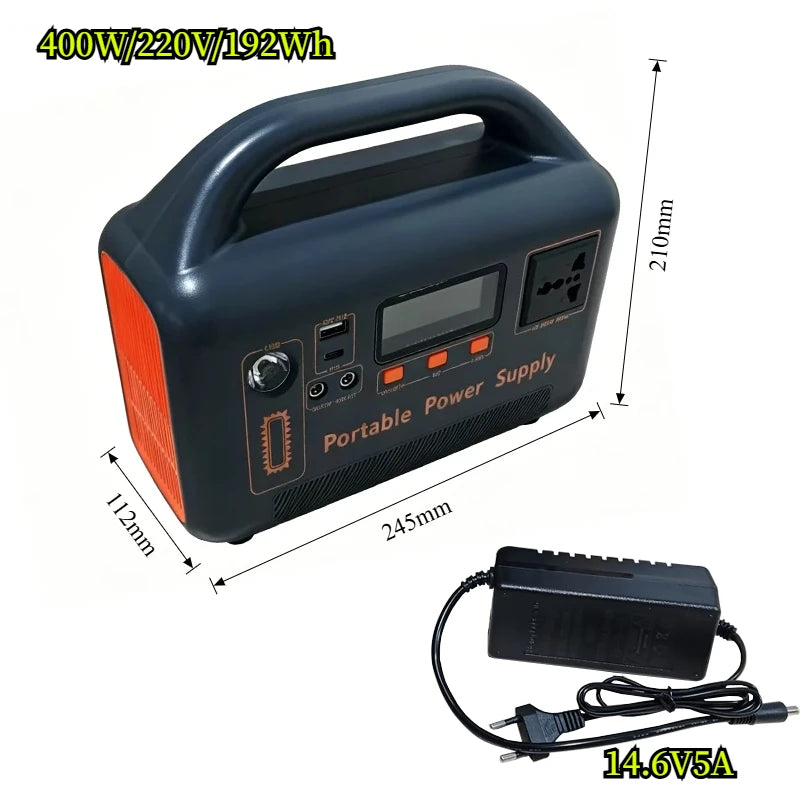 400W Portable Power Station – 192Wh LiFePO4 Battery