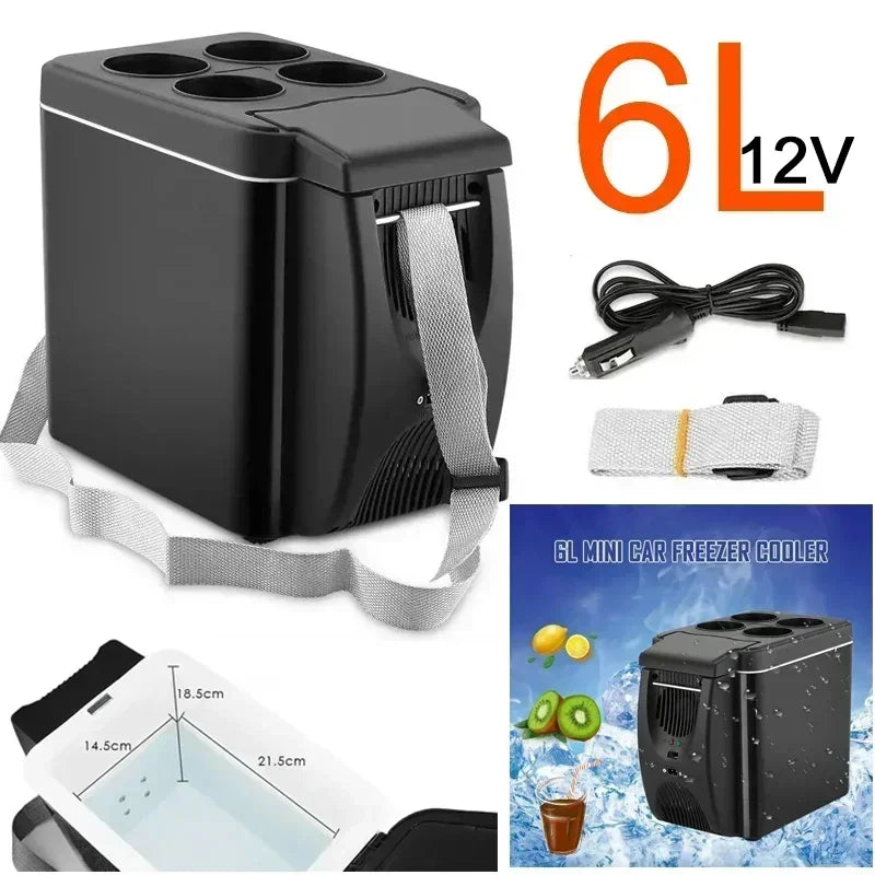 6L Portable 12V Car Refrigerator Mini Cooler