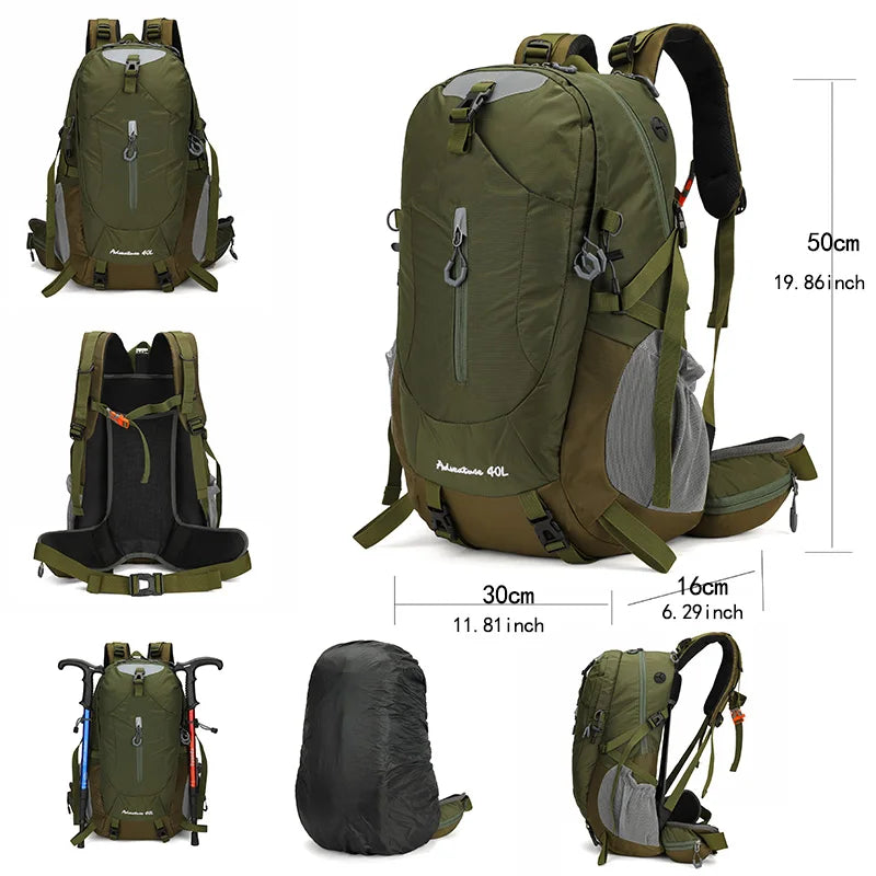 MOZHI External Frame Hiking Backpack with Rain Cover