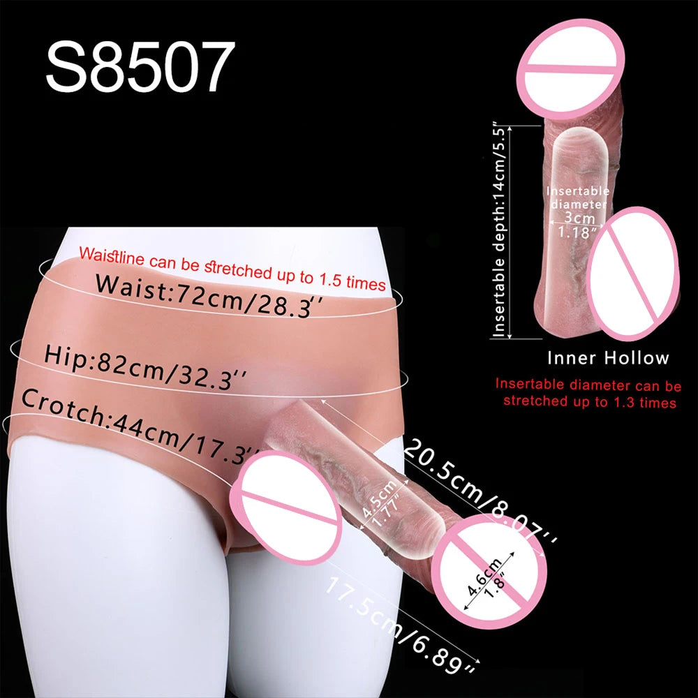 Realistic Silicone Hollow Dildo Pants