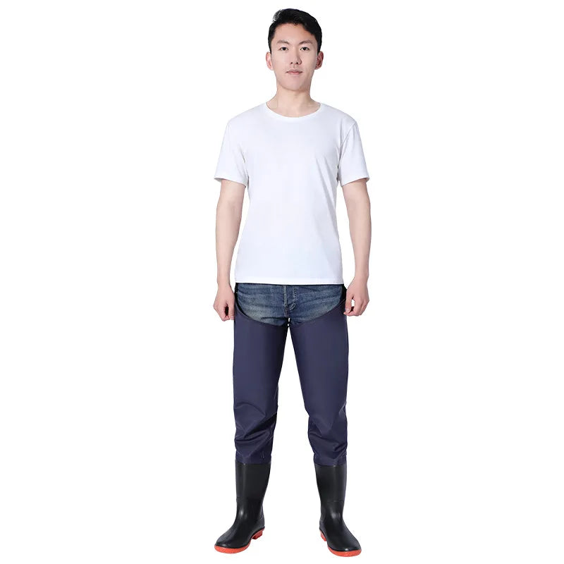 PVC Waterproof Fishing Waders – Full-Length Outdoor Wading Boots