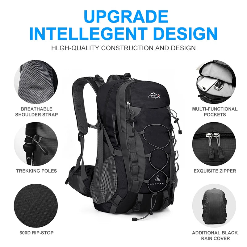 45L Hiking & Camping Backpack with Rain Cover
