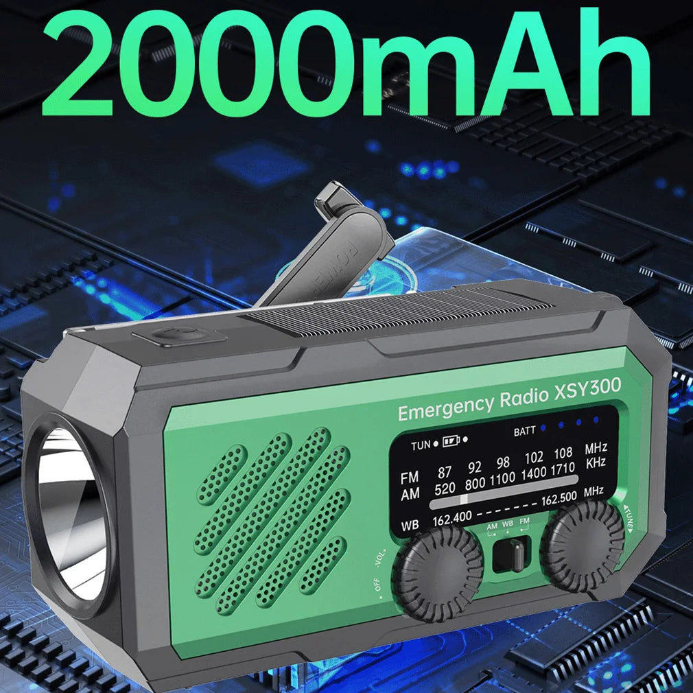 Solar & Hand Crank Emergency Radio with SOS Alarm