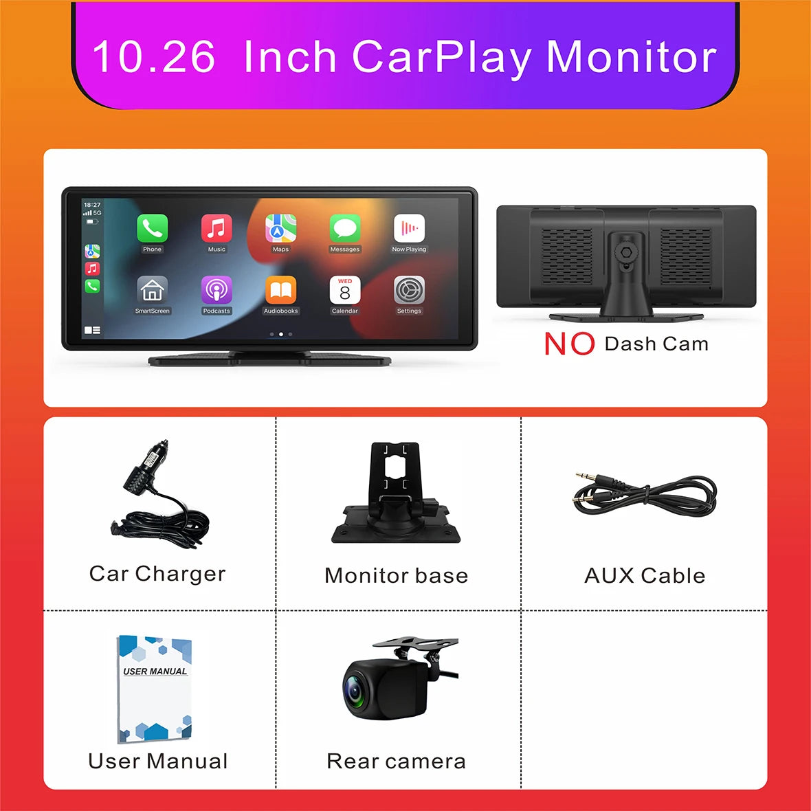 Universal Portable Wireless CarPlay & Android Auto Touchscreen