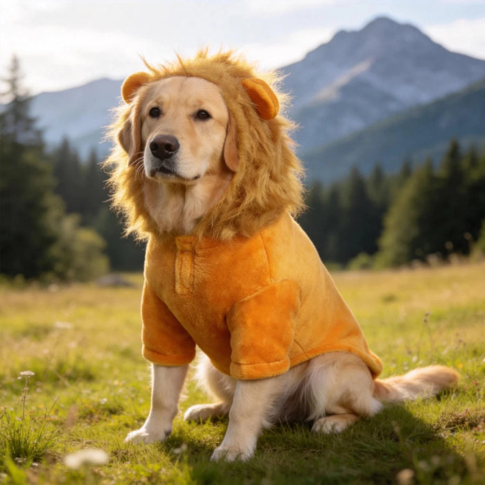 Warm Lion Mane Dog Costume