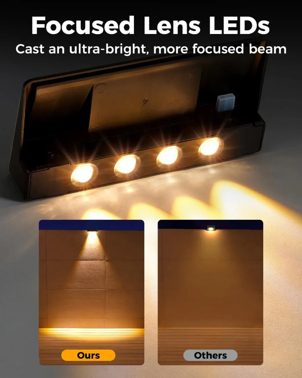 2 Pack Solar Wall Lights 4 LED Solar