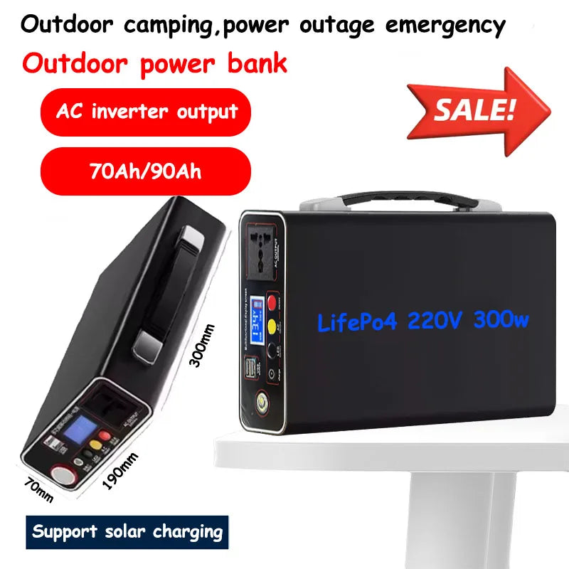 300W Portable Power Station with LiFePO4 Battery