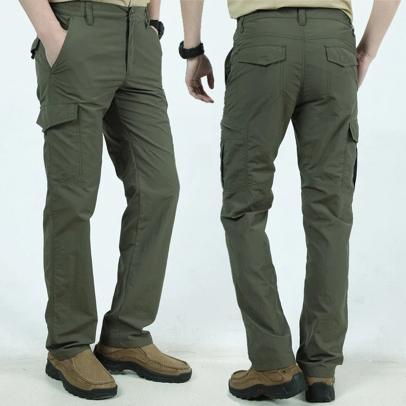 Men's Summer Tactical Cargo Pants Lightweight Casual Waterproof Trousers Casual Pants Wear-resisting Multi-pocket Outdoor Hiking
