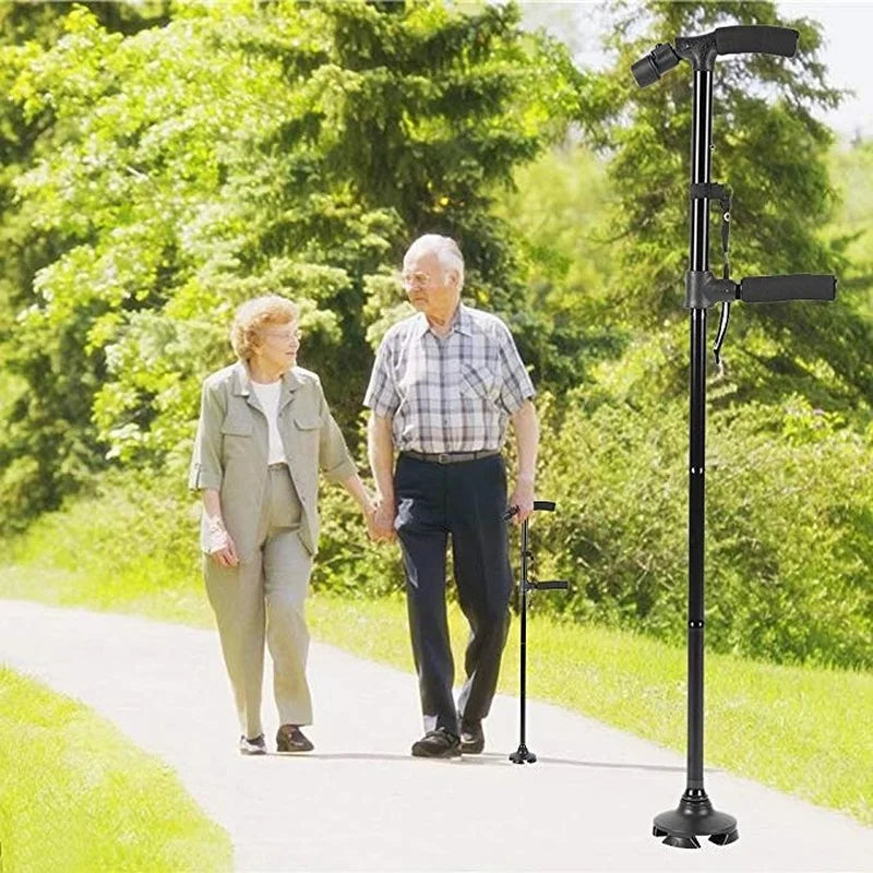 Folding Adjustable Walking Stick with Flashlight