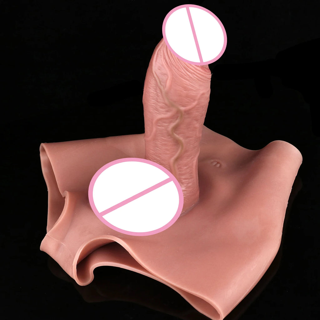 Realistic Silicone Hollow Dildo Pants