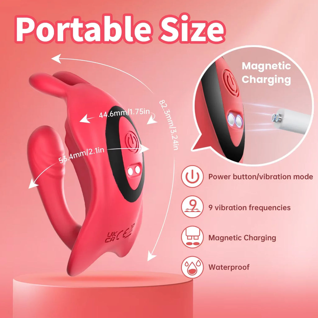 Couples App Remote Control Wearable Panty Vibrator Masturbation Tool with Rabbit Stimulator for G Spot Clitoral Penis Pleasure