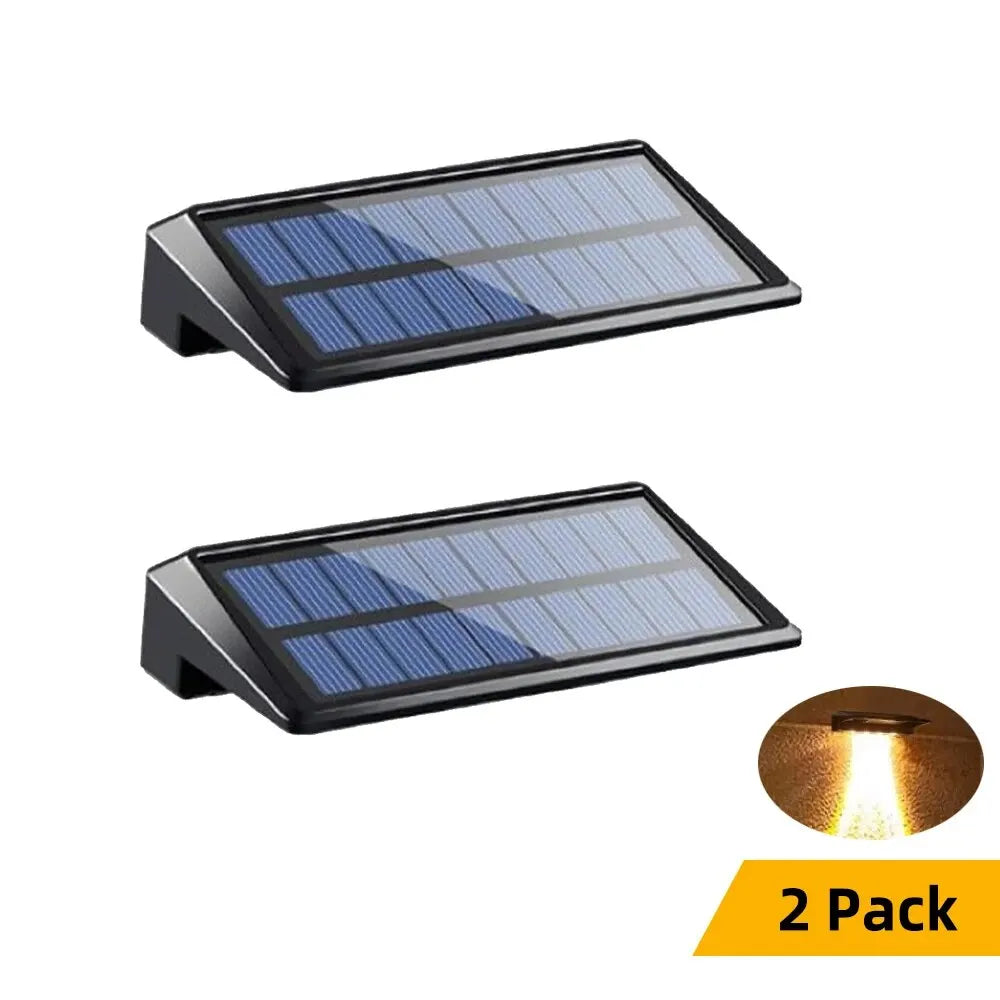 2 Pack Solar Wall Lights 4 LED Solar