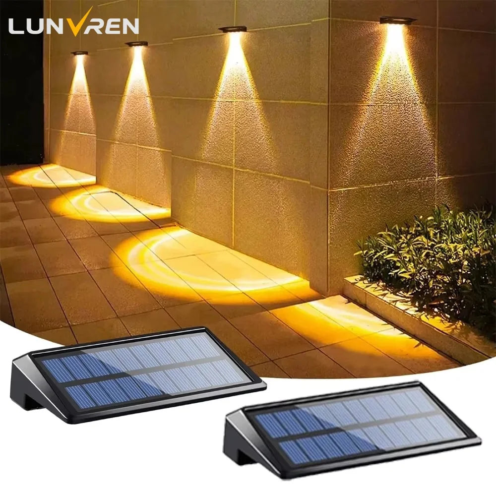 2 Pack Solar Wall Lights 4 LED Solar