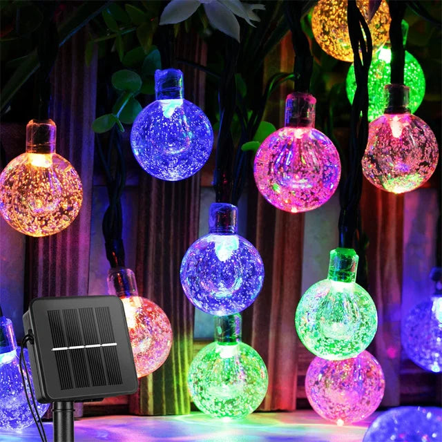 Solar String Lights Outdoor 200 Led Crystal Globe