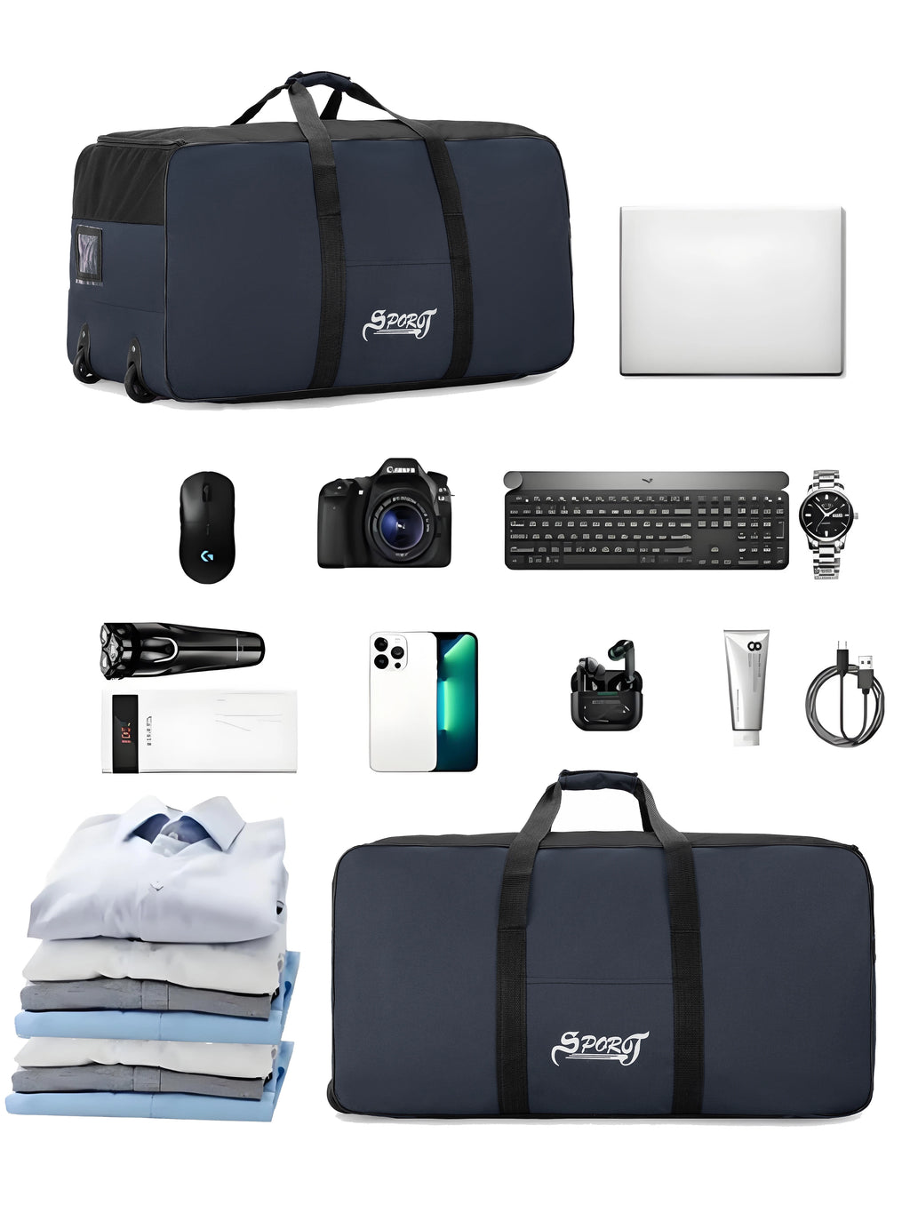 Large Camping & Travel Storage Bag with Wheels