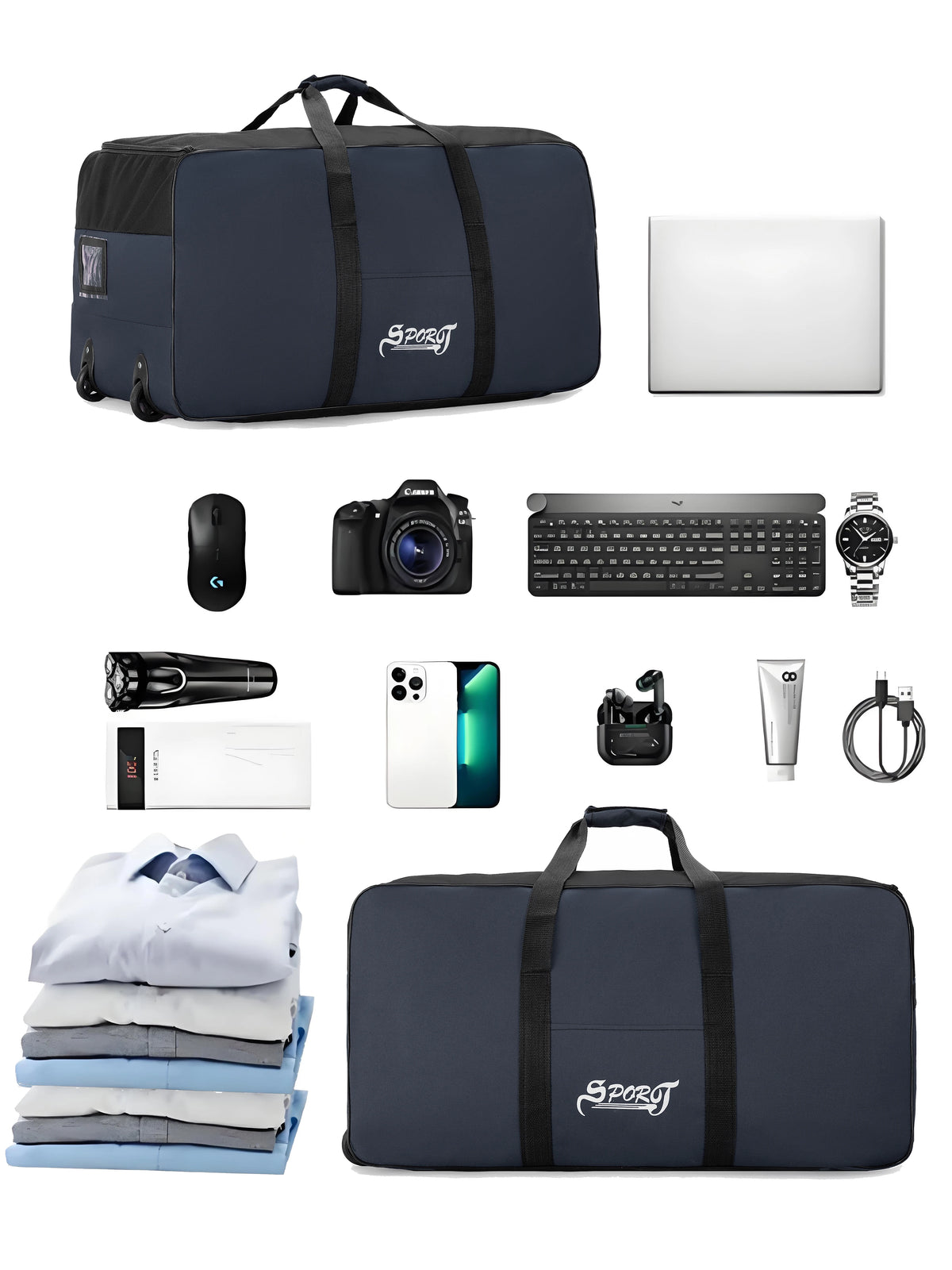 Large Camping & Travel Storage Bag with Wheels