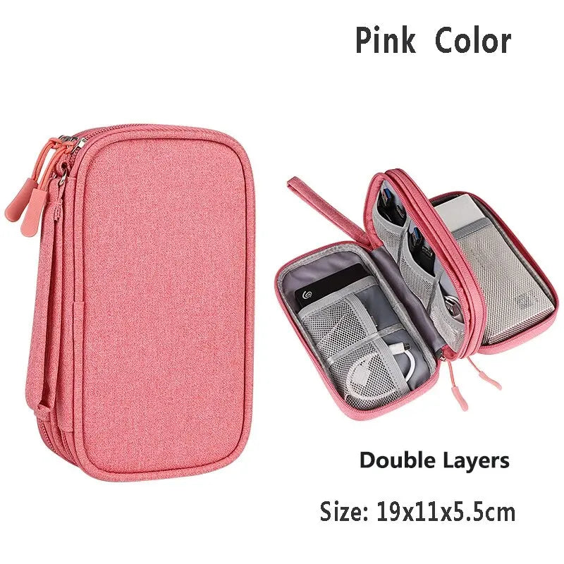 Waterproof Data Cable & Charger Storage Bag – Travel Organizer