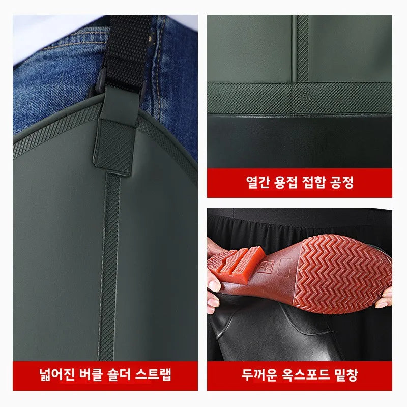 PVC Waterproof Fishing Waders – Full-Length Outdoor Wading Boots