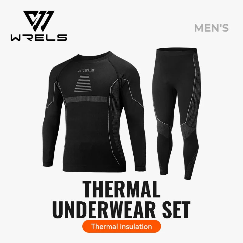 WRELS Men Women Thermal Underwear Set Solid Color Simple Autumn And Winter Thermal Underwear Fitness Hiking Travel Base Layer
