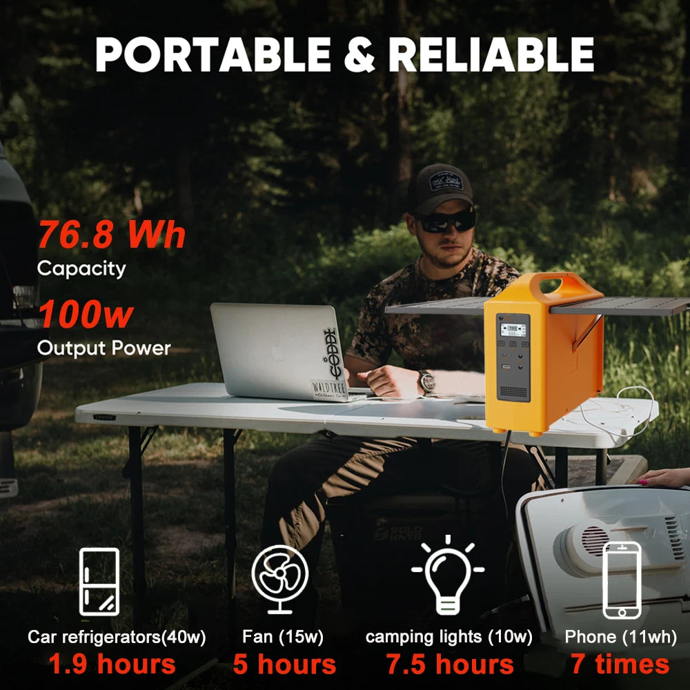 100W Portable Power Station – 76.8Wh