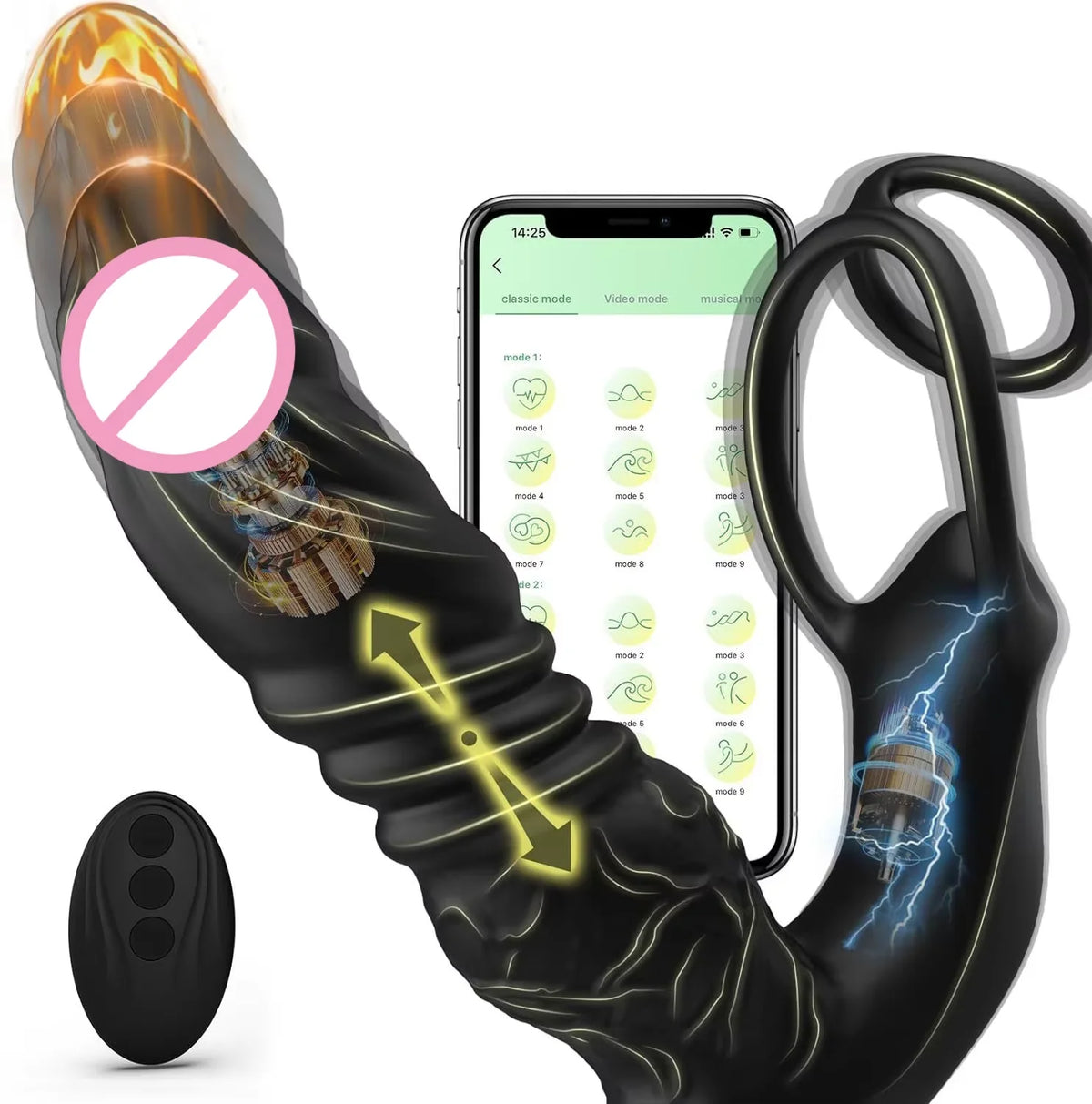 Prostate Massage Vibrating Dildo with Cock Ring