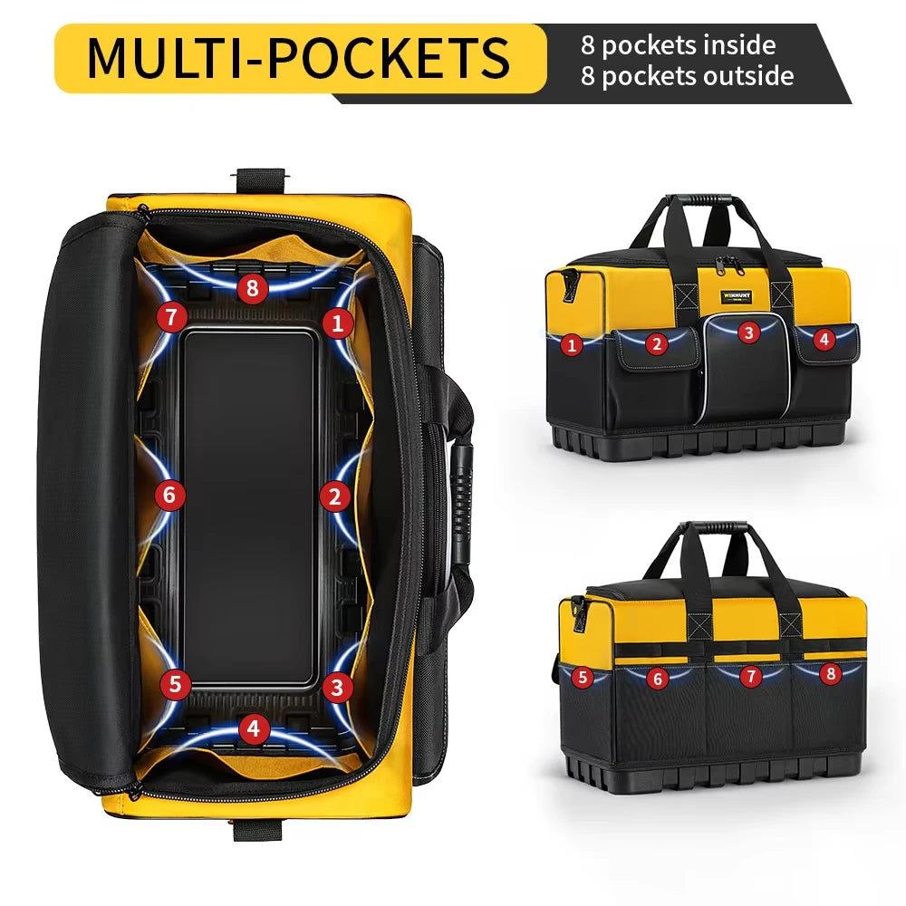 Multi-Pocket Tool Bag – Waterproof Storage Tote with Shoulder Strap