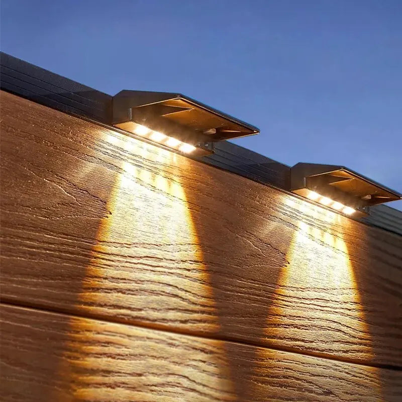 2 Pack Solar Wall Lights 4 LED Solar