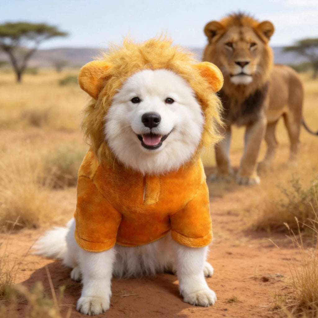 Warm Lion Mane Dog Costume