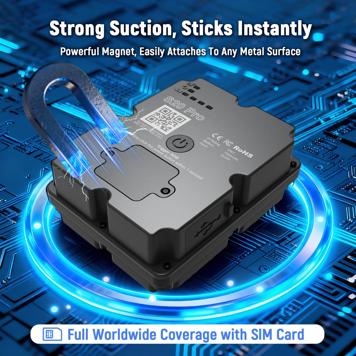 4G GPS Vehicle Tracker – 7500mAh Long Standby