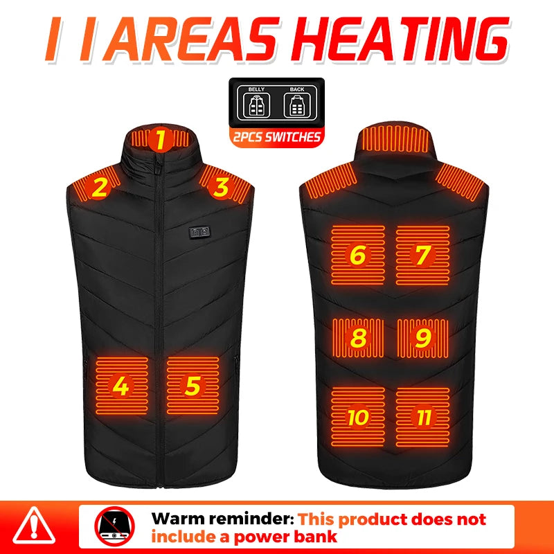 Men’s 26-Zone Heated Vest  Winter Thermal Waistcoat