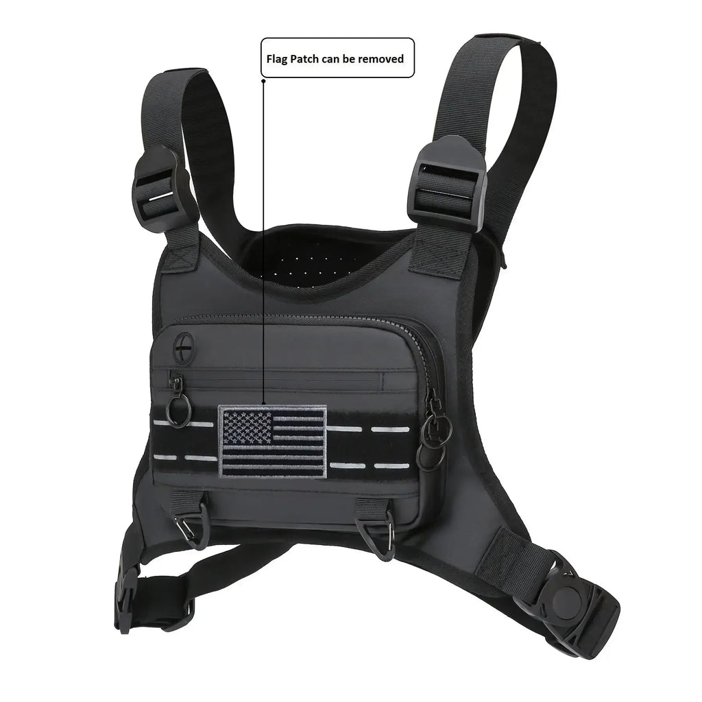 Water-Resistant Sports Chest Bag with Phone Holder